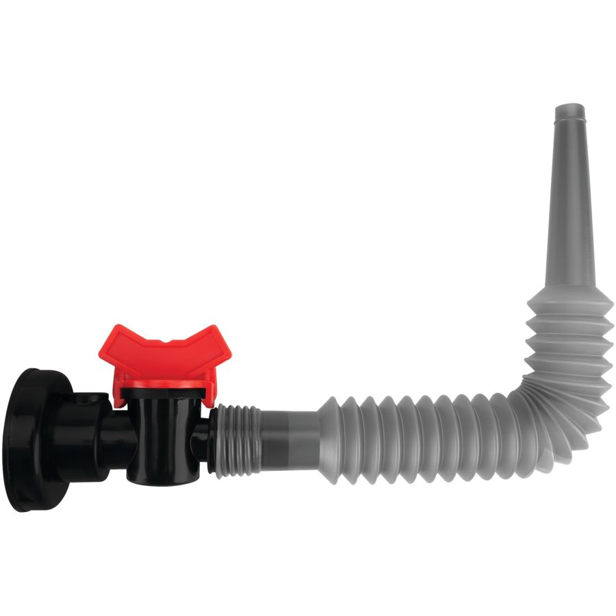 PERFORM TOOL W4060 Flexible Funnel Spout - Mess-Free Fluid Transfer, Double-Threaded Cap, Air Bleed-Off Valve