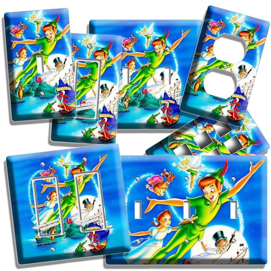 PETER PAN WENDY TINKER BELL NEVERLAND LIGHT SWITCH WALL PLATE OUTLET ROOM DECOR