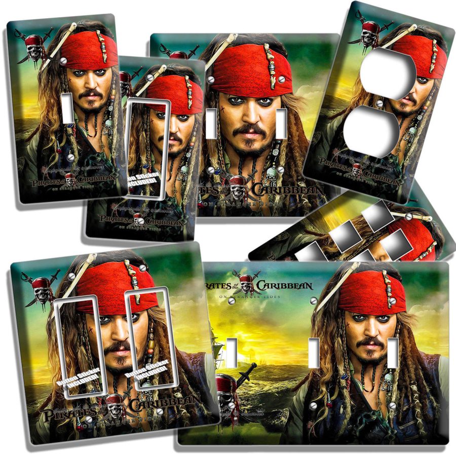 PIRATES OF THE CARIBBEAN LIGHT SWITCH OUTLET WALL PLATES BOYS BEDROOM ROOM DECOR