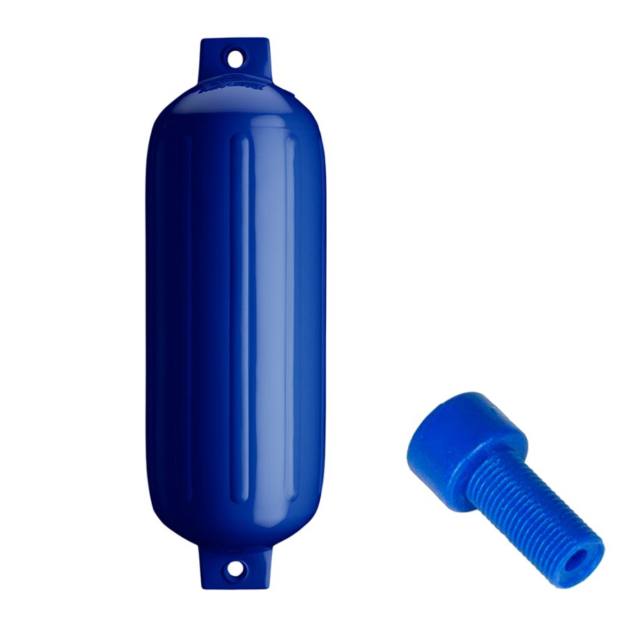 POLYFORM G-5-COBALT BLUE G-5 TWIN EYE FENDER 8.8 INCH X 26.8 INCH - COBALT BLUE WITH AIR ADAPTER