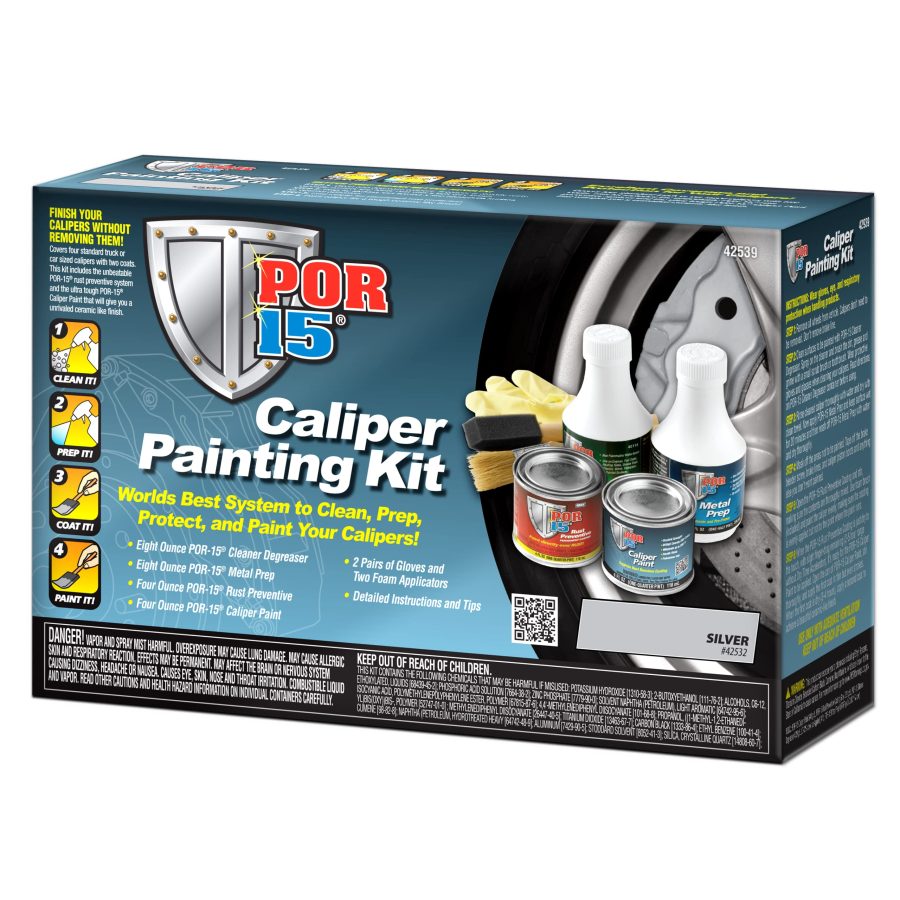 POR 15 42539 Caliper Painting Kit, Clean, Prep and Paint Brake Calipers, Silver