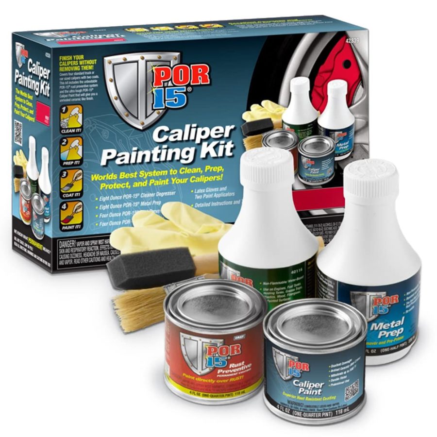 POR 15 42639 Caliper Painting Kit, Clean, Prep and Paint Brake Calipers, Black