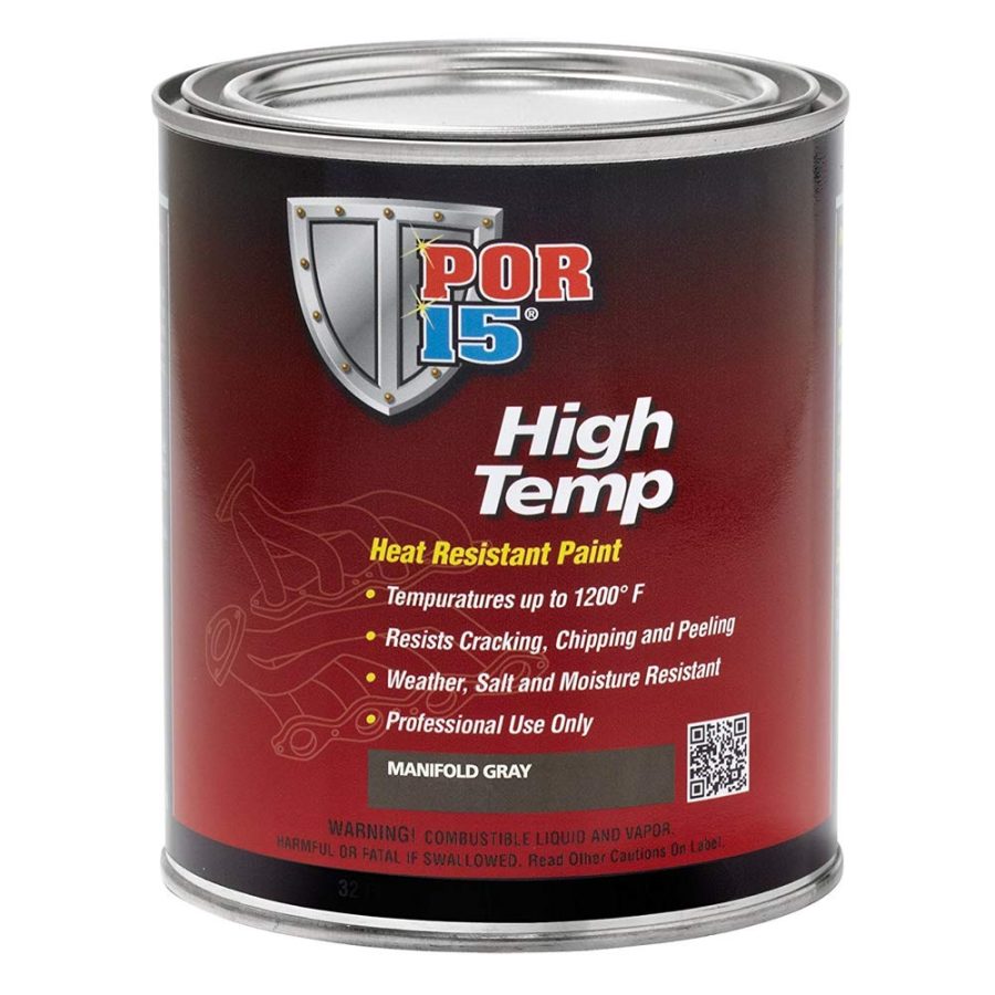 POR 15 44216 High Temperature Paint, High Heat Resistant Paint, Weather and Moisture Resistant, 8 Fluid Ounces, Gray