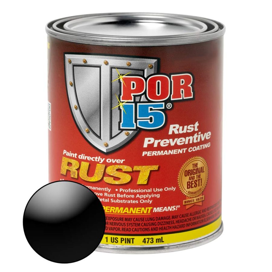 POR 15 45008 Rust Preventive Coating, Stop Rust and Corrosion Permanently, Anti-rust, Non-porous Protective Barrier, 16 Fluid Ounces, Gloss Black