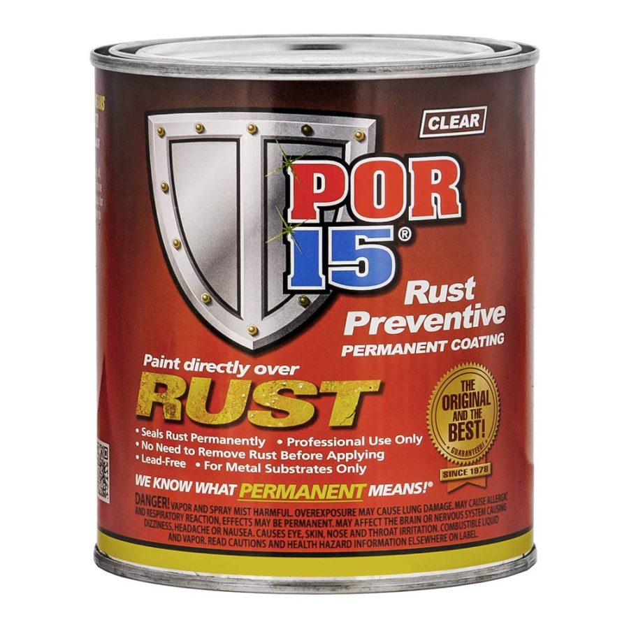 POR 15 45108 Rust Preventive Coating, Stop Rust and Corrosion Permanently, Anti-rust, Non-porous Protective Barrier, 16 Fluid Ounces, Clear