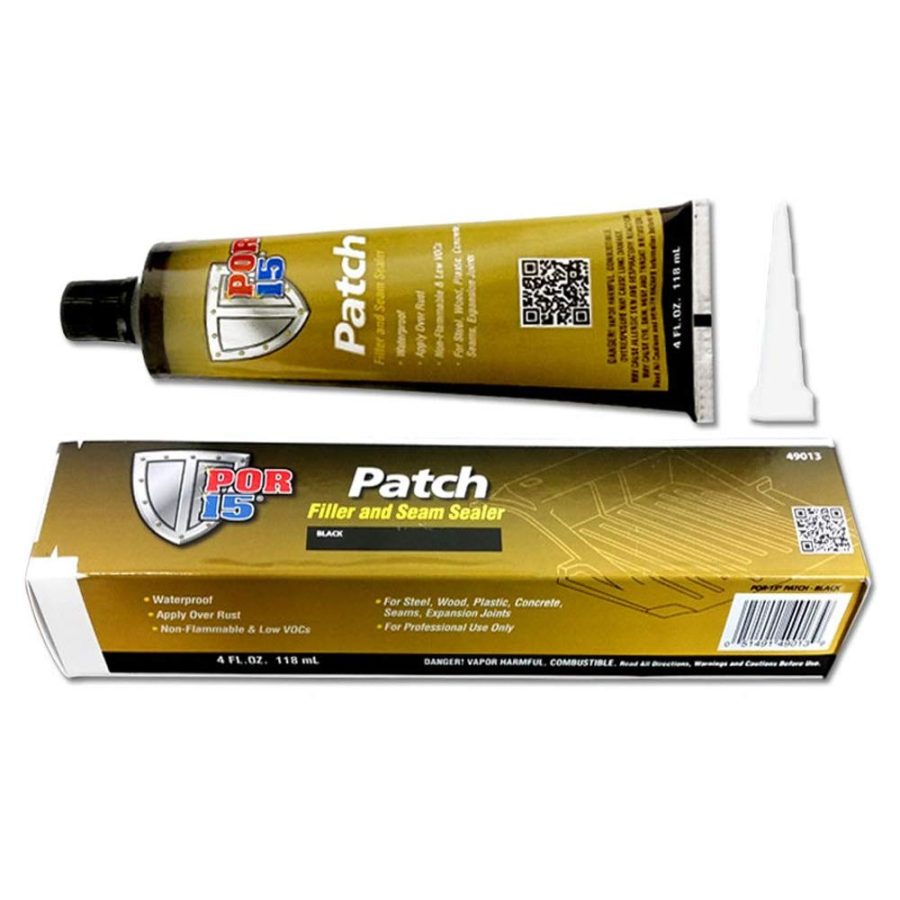 POR 15 49013 Patch - Black 4 oz - Filler & Seam Sealer | Ultimate Filler Adhesive | Patches Holes, Cracks in Steel, Wood, and some Plastics | Strengthen Weakened Metal