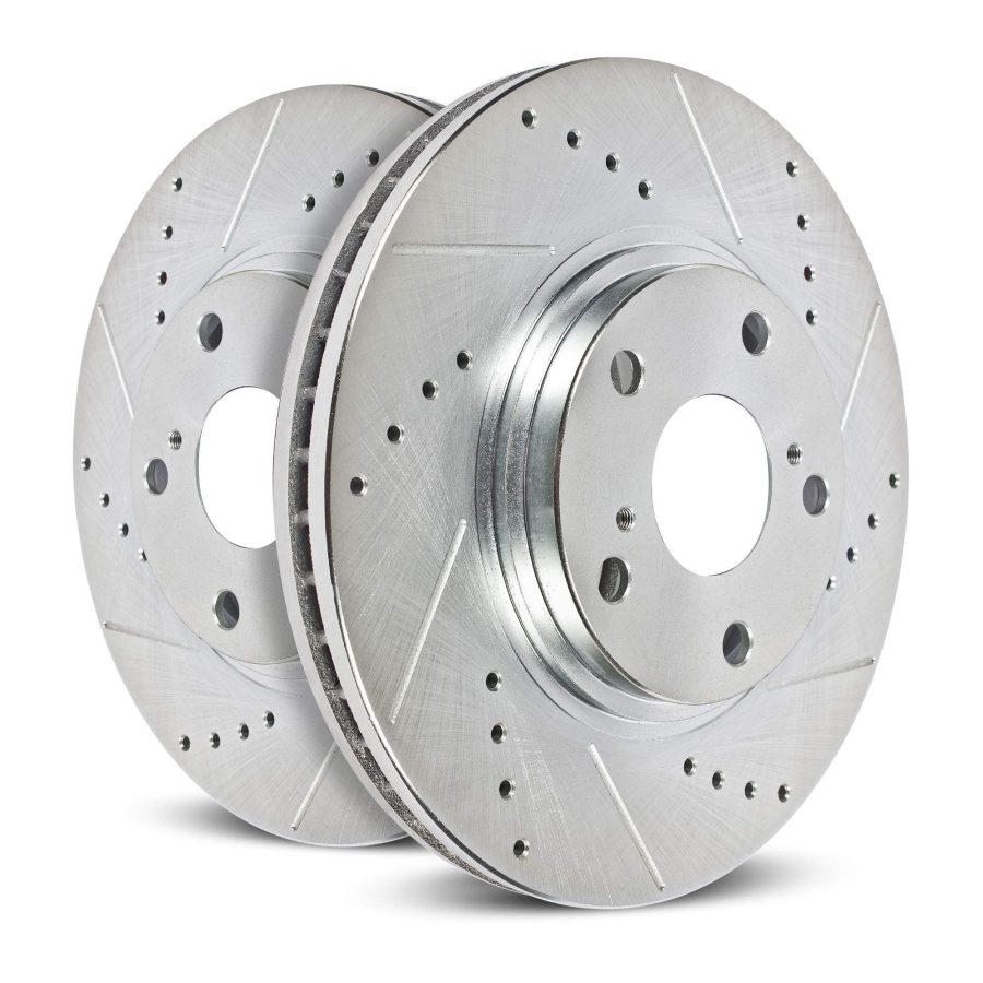 POWERSTOP AR83100XPR Rear Pair of Drilled and Slotted Brake Rotors