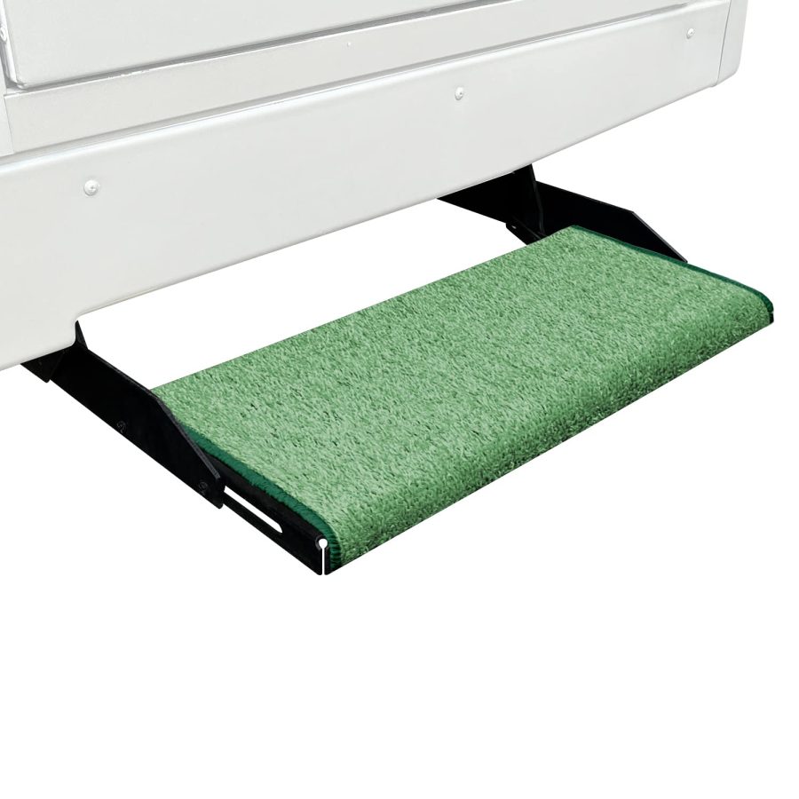 PREST-O-FIT 2-0058 Jumbo Wraparound + Plus RV Step Rug Green 23 In. Wide