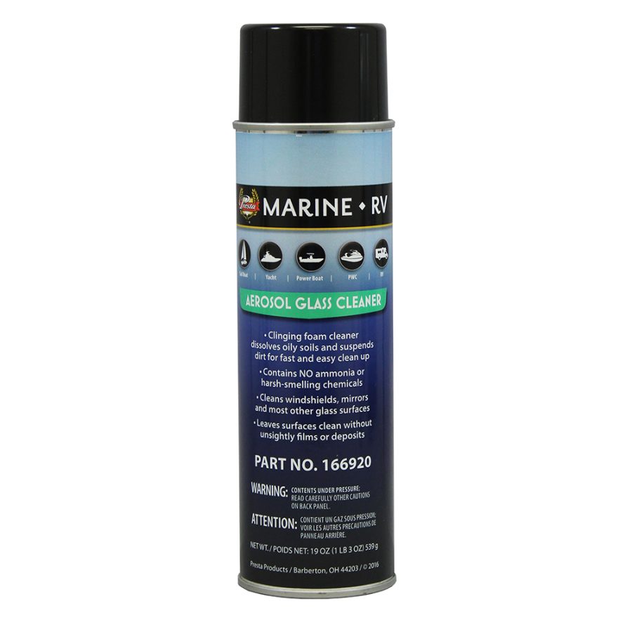 PRESTA 166920 MARINE AMMONIA FREE AEROSOL GLASS CLEANER - 19OZ