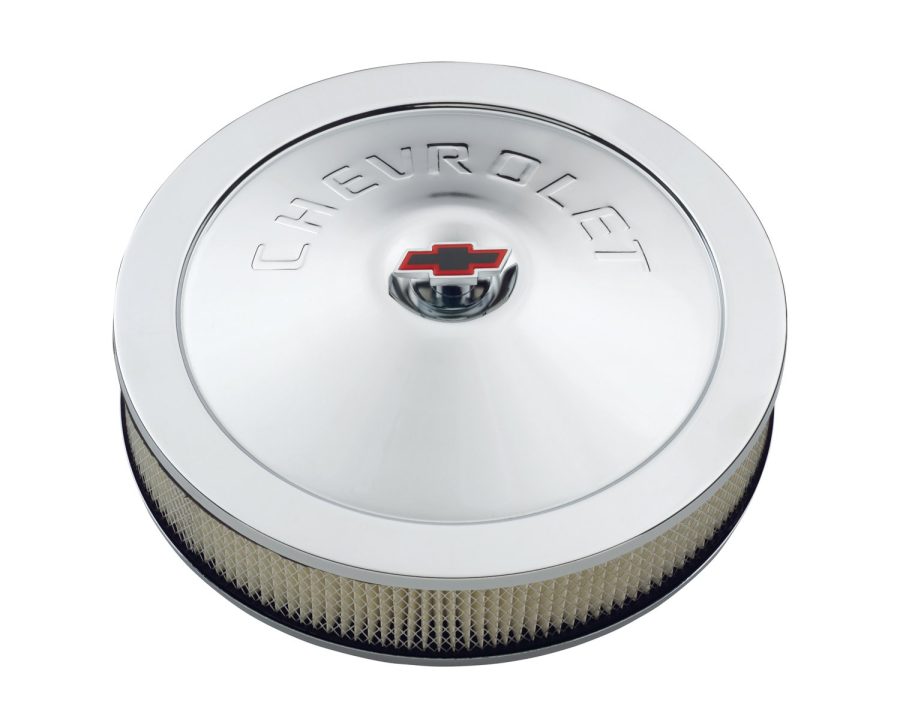 PROFORM 141-302 Chrome 14 INCH Diameter Air Cleaner Kit with Raised Chevrolet Logo and 3 INCH Paper Filter