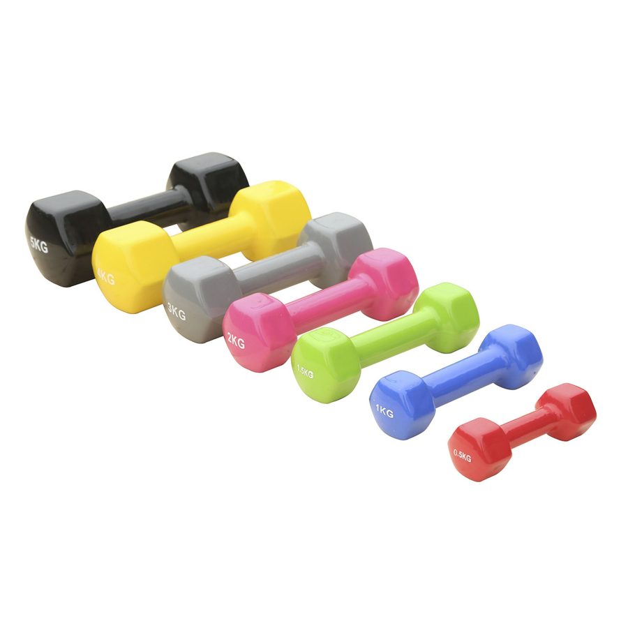 Pair of vinyl dumbbells 2kg Sporti