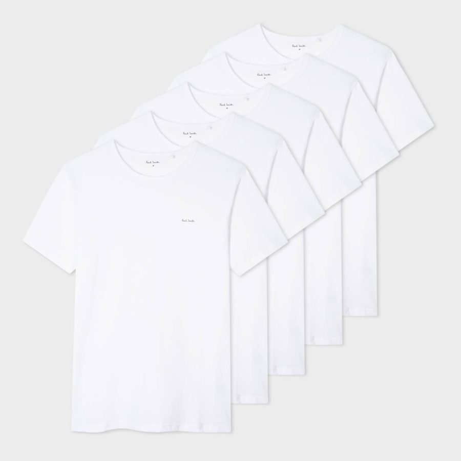 Paul Smith Loungewear Five-Pack Organic Cotton-Jersey T-Shirts - M