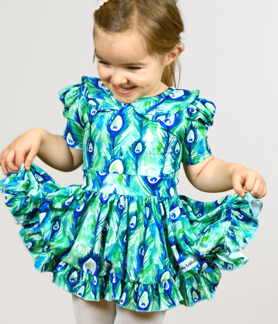 Peacock Feather Twirl Dress