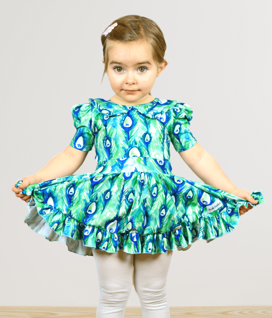 Peacock Feather Twirl Dress