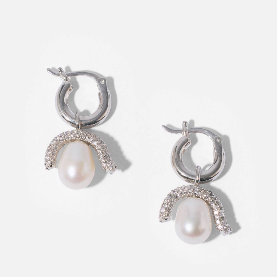 Pearl Octopuss.y Baby Paris Freshwater Pearl Silver-Plated Drop Earrings