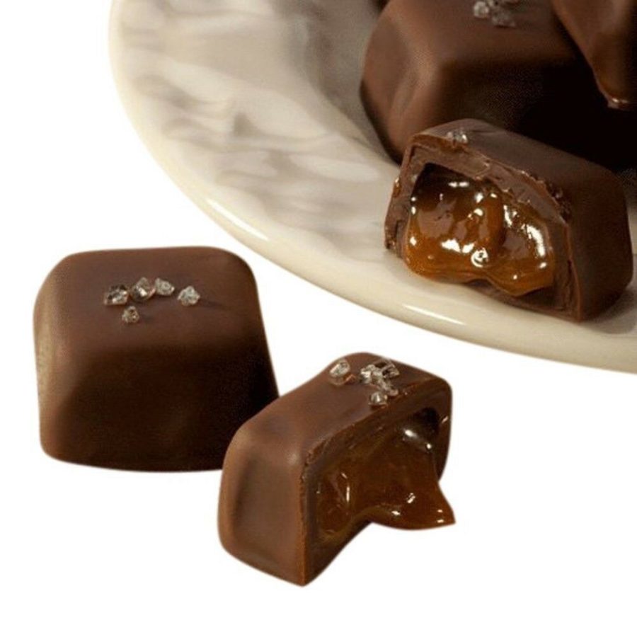 Philadelphia Candies Vanilla Sea Salt Caramels, Dark Chocolate 1 Pound Gift Box