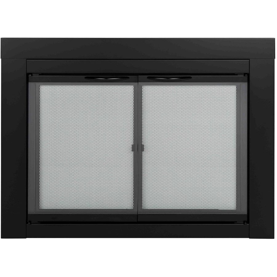 Pleasant Hearth AN-1010 Alpine Fireplace Glass Door, Black, Small