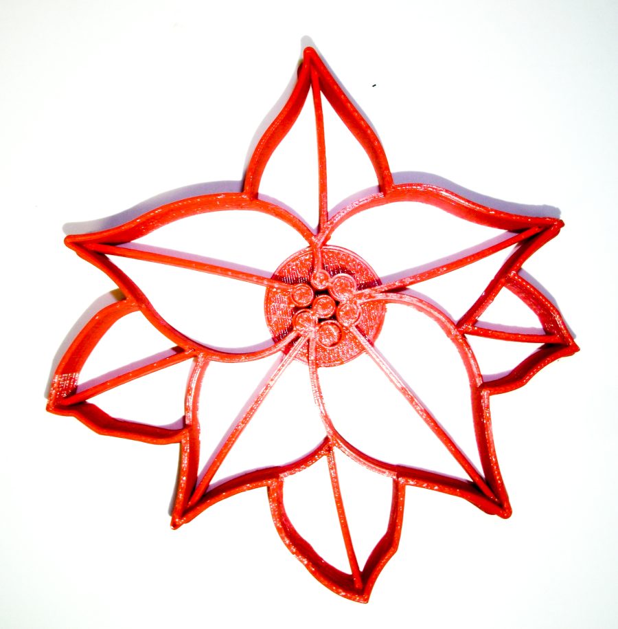 Poinsettia Plant Christmas Star Flower Cookie Cutter Made in USA PR2229