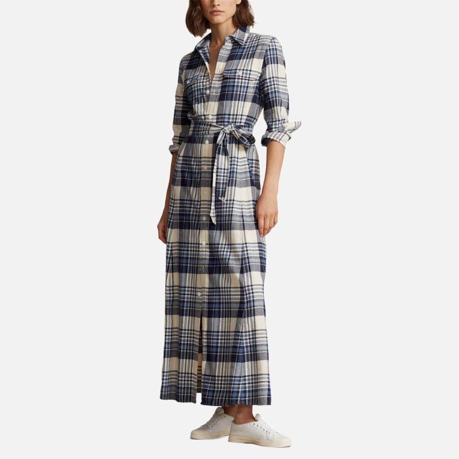 Polo Ralph Lauren Plaid Brushed Cotton Shirt Dress - UK 10