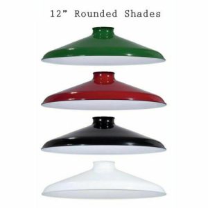 Porcelain Enamel Shade: 12" Rounded Metal shade, 2.25" fitter for Pendant Lights