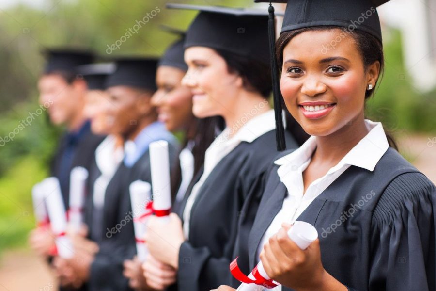 Pretty african graduate at graduation