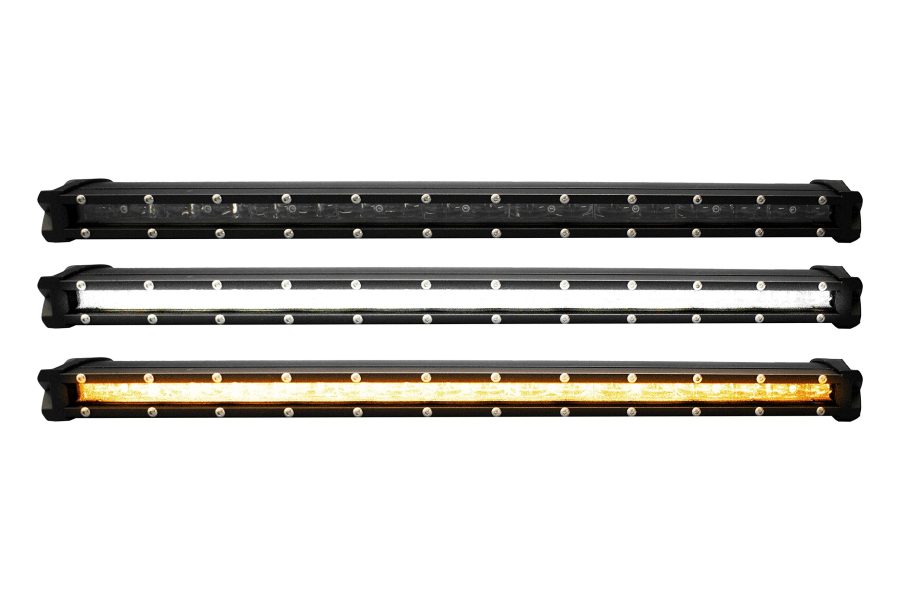 RACE SPORT RSLP8 8in 5w LoPro Ultra Slim LED Light Bar with Amber Marker and Running Light Function 30w - Includes Rocker Switch Harness