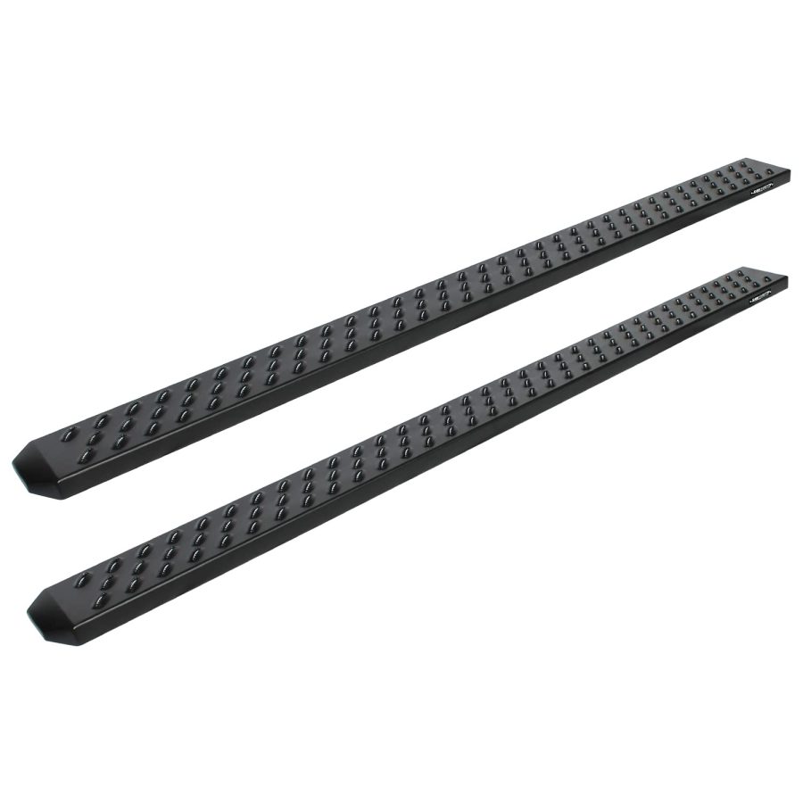 RAPTOR 2101-0052BT Running Boards Steps 6.5in Wide Sawtooth Grip Black Aluminum for Crew Cab 2019-2024 Silverado Sierra 1500 and 2020-2024 2500/3500 HD