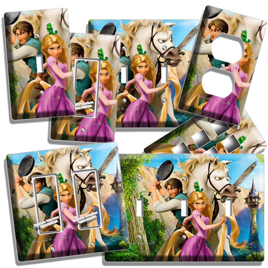 RAPUNZEL FLYNN PASCAL MAXIMUS TANGLED LIGHT SWITCH COVER GIRL ROOM HOME HD DECOR