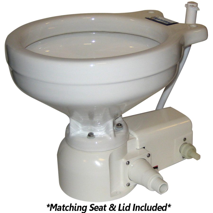 RARITAN 162MF012 SEA ERA MARINE SIZE TOILET - PRESS - FRESH WATER - 0° & 90° DISCHARGE - SMART SWITCH - 12V - WHITE