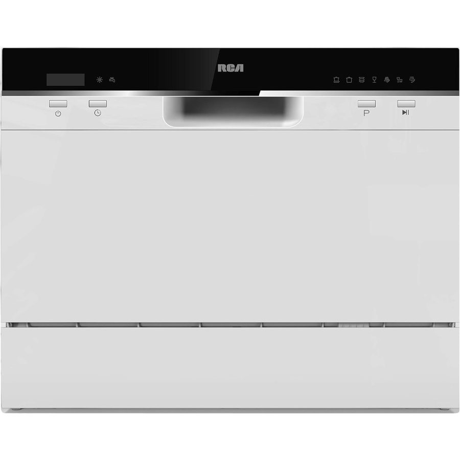 RCA RDW3208 Counter Top Dishwasher, 6 Place Settings, Portable, White