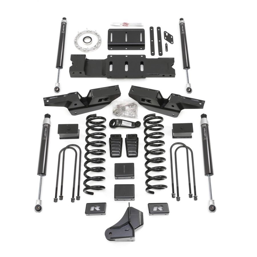 READYLIFT 49-19430 Coil Spring Lift Kit; 4.5 in. Lift; w/Front And Rear Track Bar Brackets/Front Coils And Rear Blocks/Drop Brackets w/Falcon Shocks;