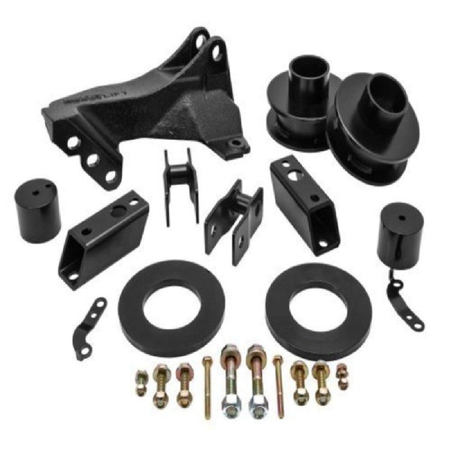 READYLIFT 66-2726 2.5 INCHLeveling Kit with Track Bar Relocation Bracket for 2011-2020 Ford Super Duty F250 and F350 4WD trucks