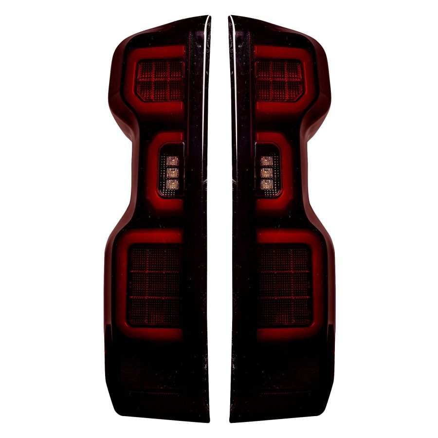 RECON 264397LEDRBK Chevrolet Silverado 2500/3500 20-23 and 1500 19-23 Tail Lights OLED Red Smoked (Replaces OEM LED)