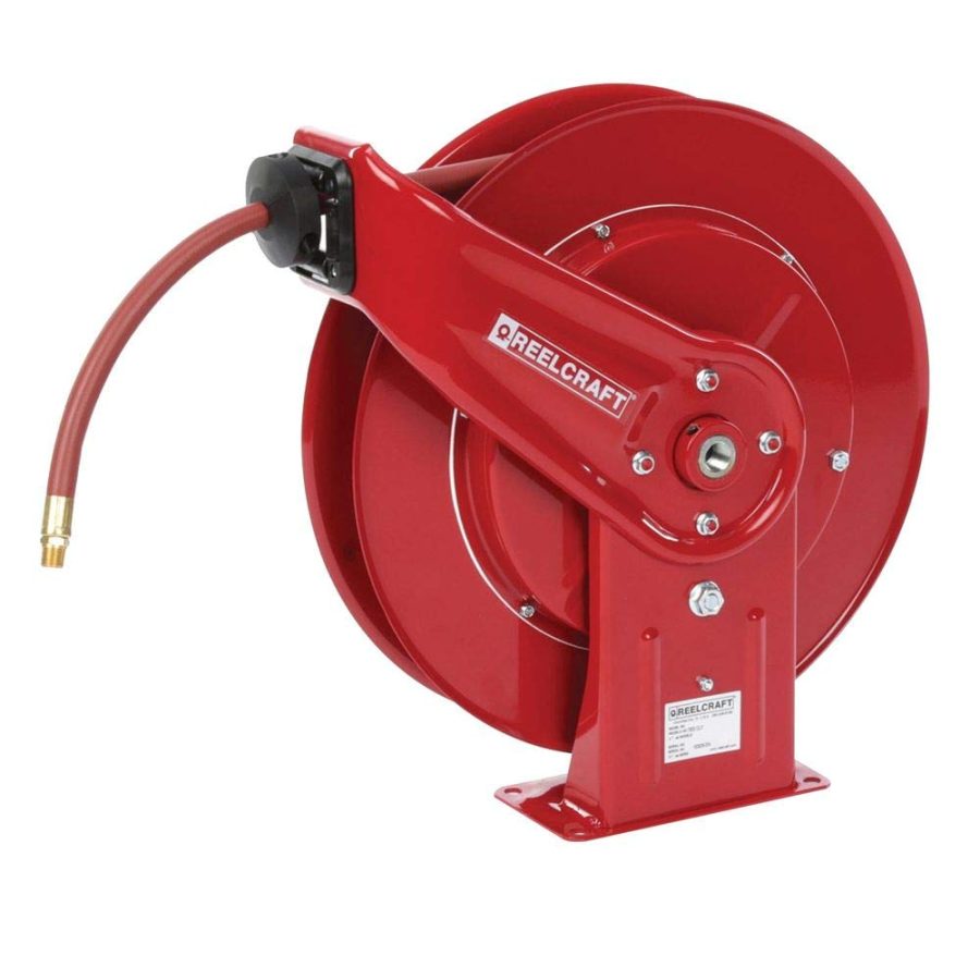 REELCRAFT 7650OLP 7650 Heavy Duty Spring Retractable Hose Reel, Made with Reinforced Steel, Long Life Drive Spring and Quiet Speed Latch, INCHx 50 INCH