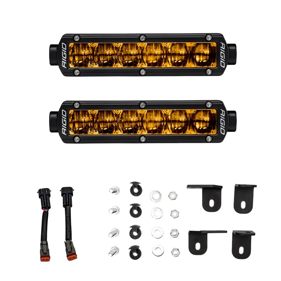 RIGID 37201 Fog Light Kit FITS 2022+ Tundra Includes Pair Of 6 INCH SR (Single Row)-Series Selective Yellow SAE (Street Legal) Fog Lights, Set Of Fog Brackets and H11 (PLUG-N-PLAY) Jumpers