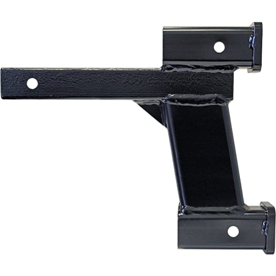 ROADMASTER 077-10 Dual Hitch Receiver with 2 Inch and 10 Inch Offsets, Black