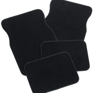 RUBBERQUEEN 70551 Plush Carpeted 4 Piece Mats - Black