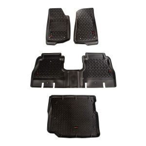 RUGGED RIDGE 12988.05 Floor Liner, Front/Rear/Cargo Fits 2018-2024 Jeep Wrangler JL 4-Door