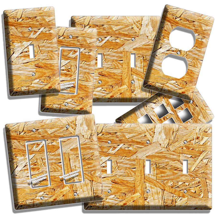 RUSTIC ROUGH PLYWOOD WOOD LIGHT SWITCH OUTLET WALL PLATE COVER NOME ROOM DECOR