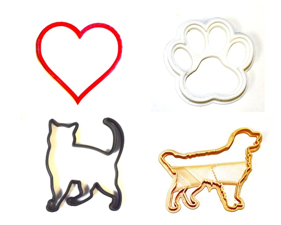 Rescue Pets Are Best Dog Cat Paw Heart Set Of 4 Cookie Cutters USA PR1042