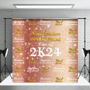 Rose Gold Sparkle Bokeh Repeat Graduation Backdrop - Aperturee