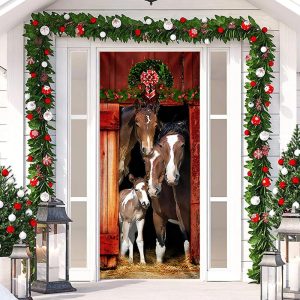 Rustic Farm House Christmas Door Cover Decoration - Aperturee