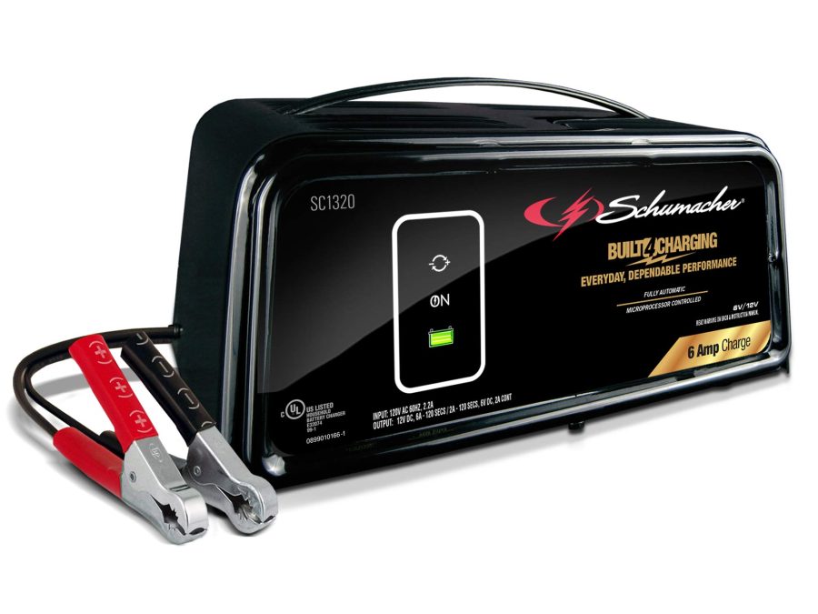 SCHUMACHER SC1320 Fully Automatic Battery Charger, Maintainer, and Auto Desulfator 6 Amp/2 Amp, 6V/12V - For Cars, Trucks, SUVs, RVs