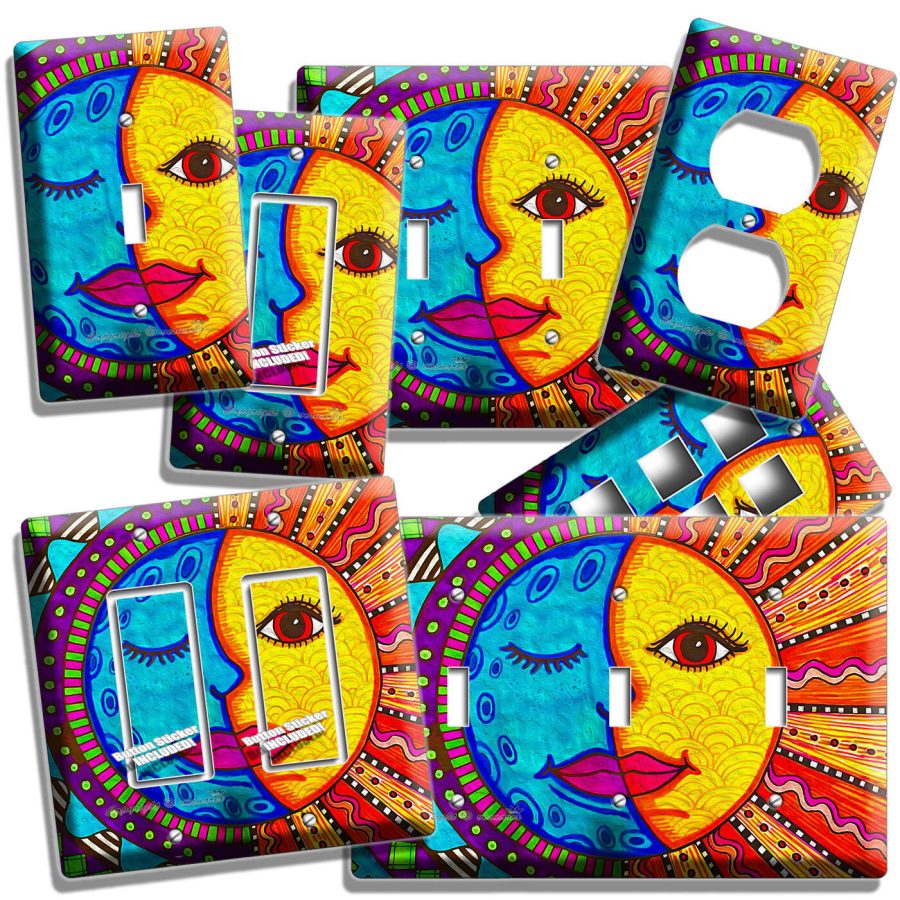 SOUTHWESTERN LATIN ART MOON AND SUN LIGHT SWITCH OUTLET WALL PLATE ROOM HD DECOR