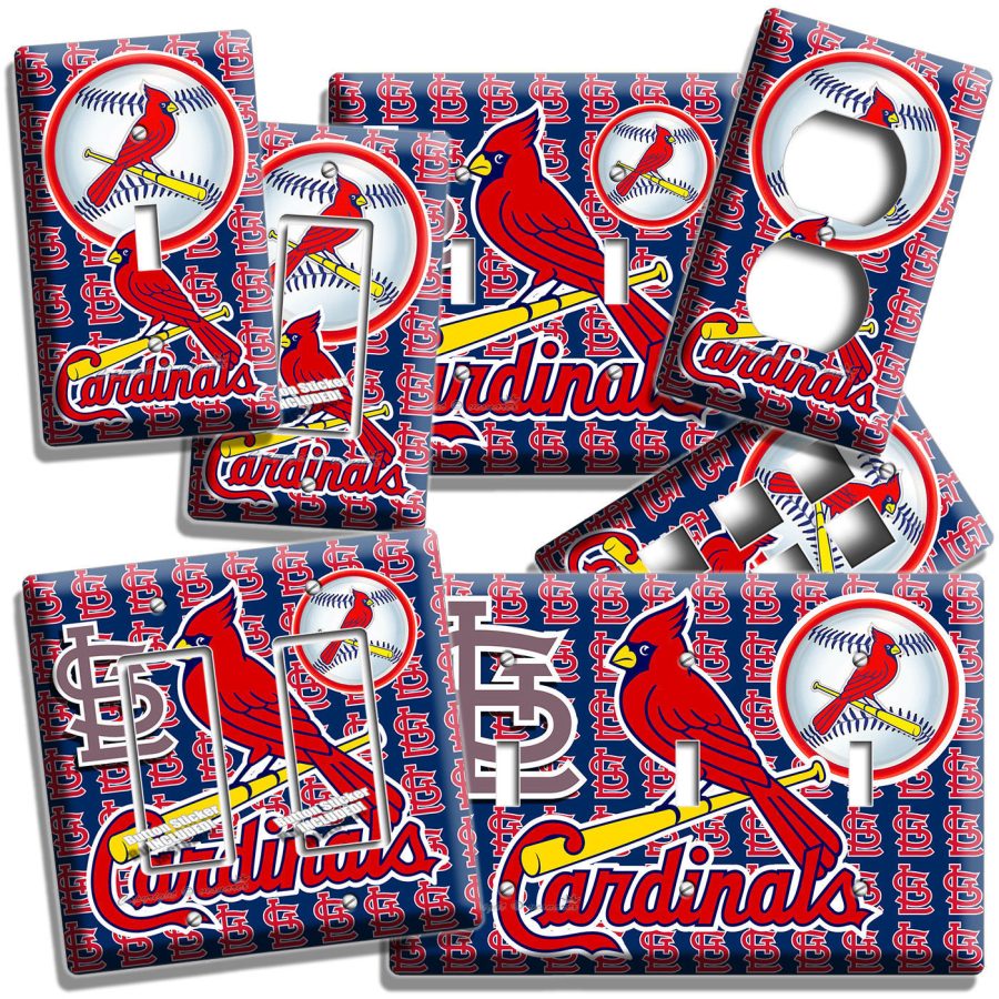 ST LOUIS CARDINALS BASEBALL TEAM LOGO LIGHT SWITCH OUTLET COVER WALL PLATE DECOR