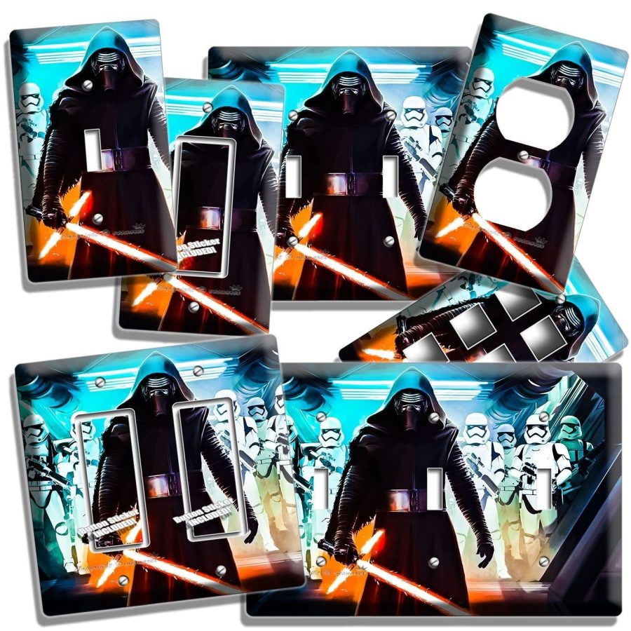 STAR WARS KYLO REN FIRST ORDER STORMTROOPERS LIGHT SWITCH OUTLET WALL ART PLATES