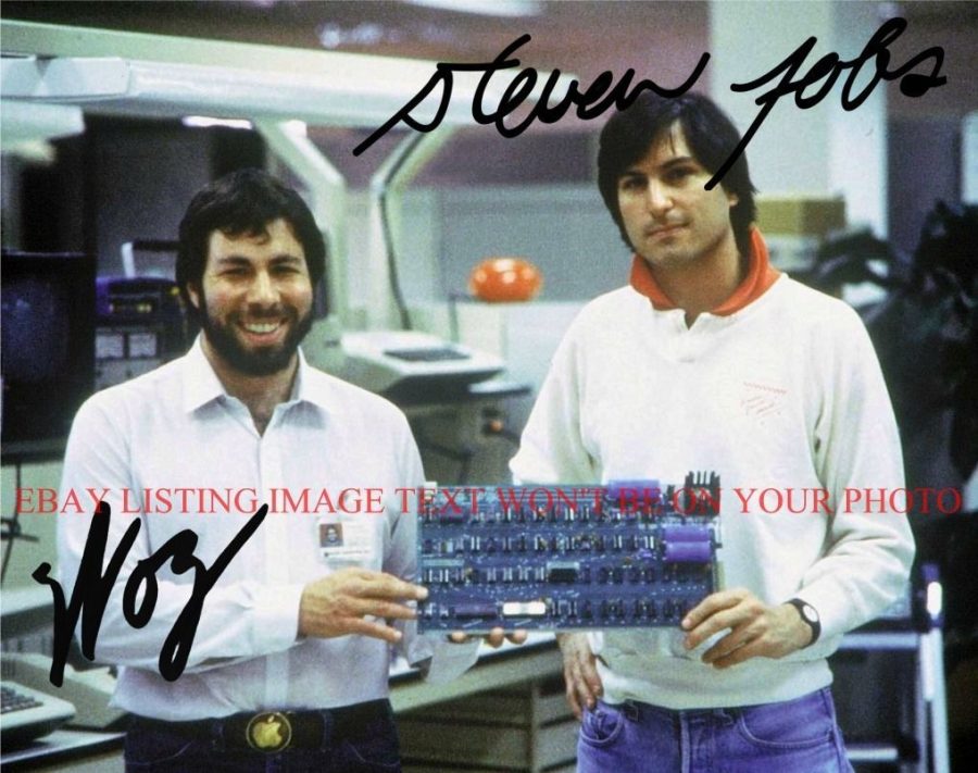 STEVEN JOBS AND STEVE WOZNIAK SIGNED AUTOGRAPHED 8x10 RP PHOTO APPLE COMPUTER