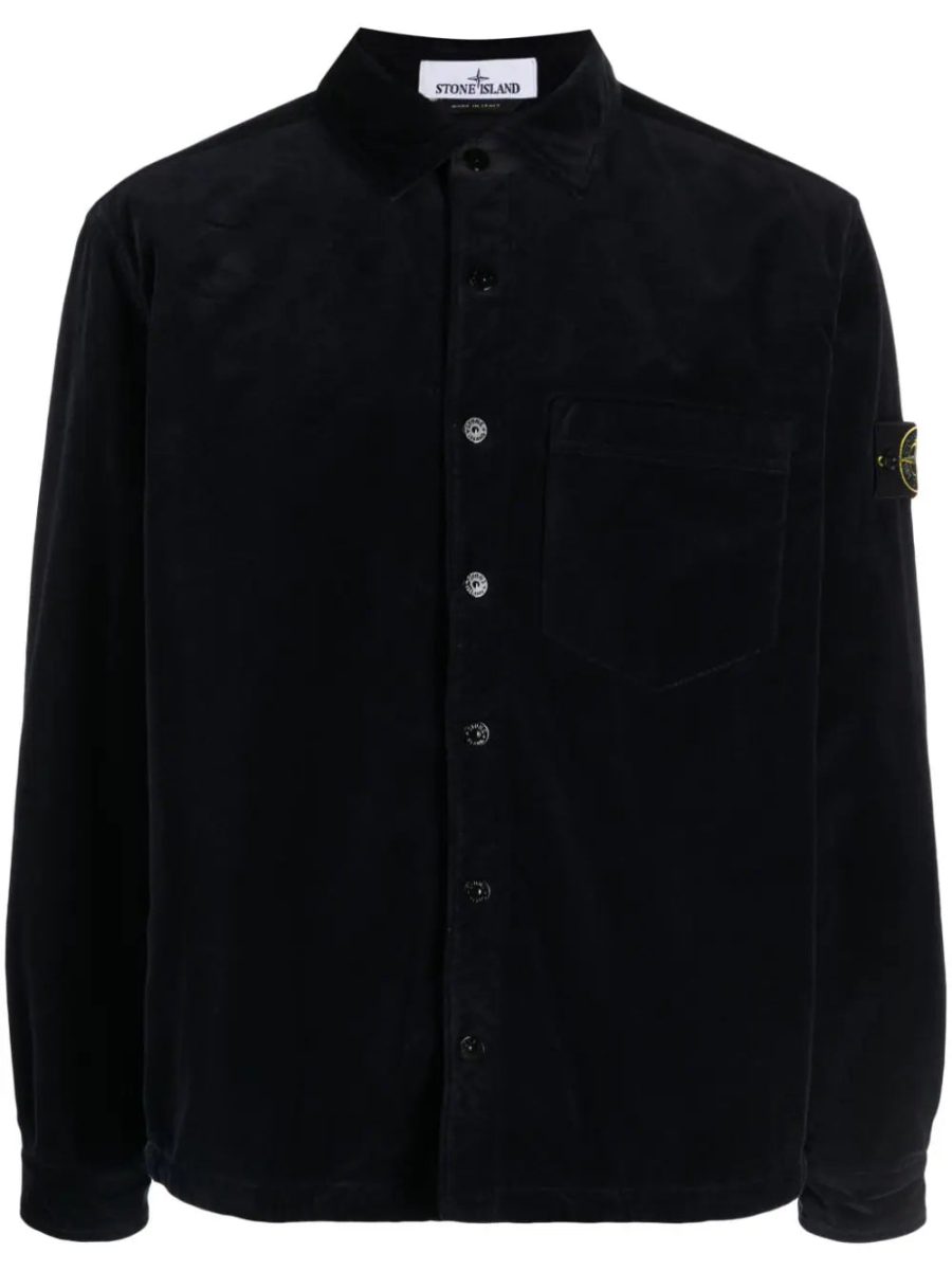 STONE ISLAND Buttoned Cord Overshirt Navy