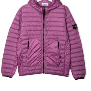 STONE ISLAND KIDS Logo-patch Hooded Down Jacket