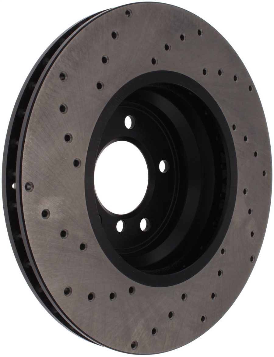 STOP TECH 128.34093L Sport Front Left Cross Drilled Disc Brake Rotor - Fits Select BMW 3 Series and X1 Vehicles